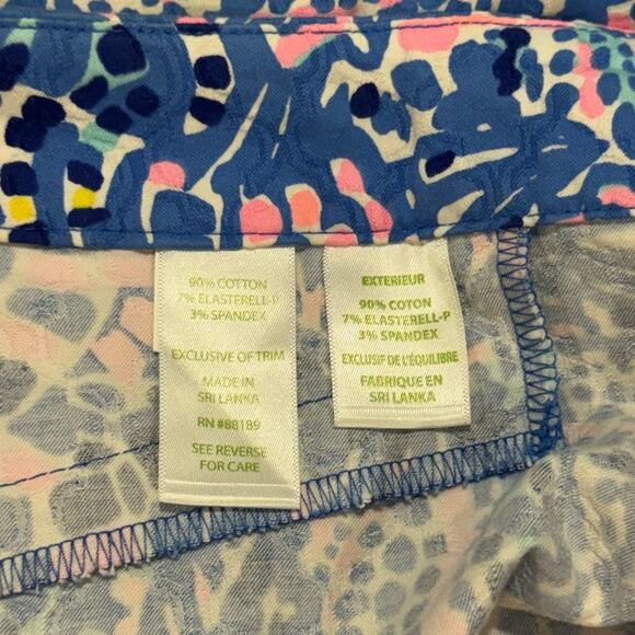 🍁 Lilly Pulitzer Kelly Skinny Ankle Pull On Skinny Pants Sz 8 Blue Pink - Picture 8 of 12